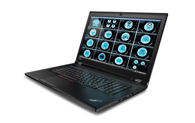 Das Lenovo ThinkPad P73 in Schwarz ist ein Laptop mit Tastatur und Bildschirm