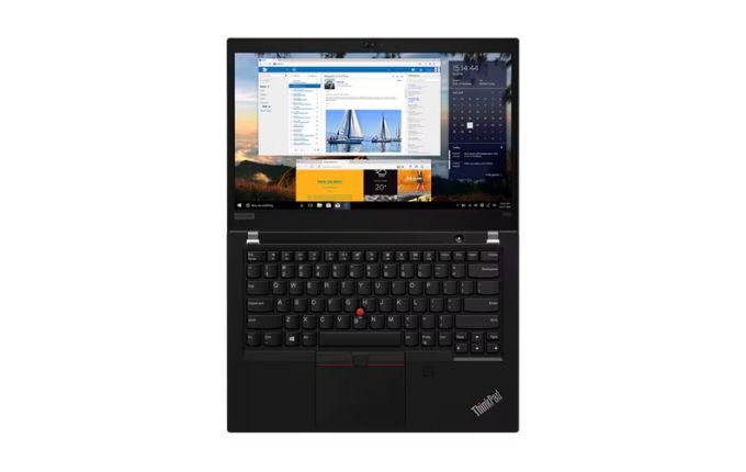 Das Lenovo ThinkPad T490 in Schwarz ist ein Laptop mit Tastatur und Bildschirm