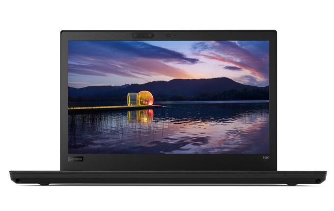 Das Lenovo ThinkPad T480 in Schwarz ist ein Laptop mit Tastatur und Bildschirm