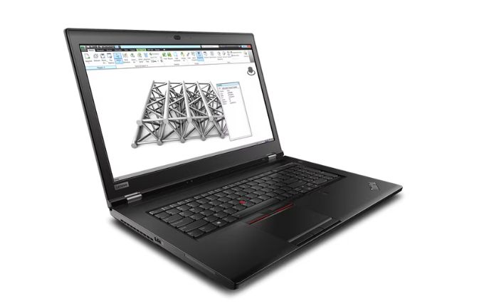 Das Lenovo ThinkPad P73 in Schwarz ist ein Laptop mit Tastatur und Bildschirm