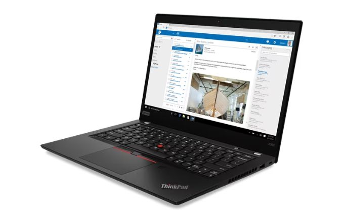 Das Lenovo ThinkPad X390 in Schwarz ist ein Laptop mit Tastatur und Bildschirm